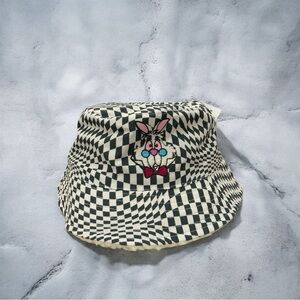 Disney Parks White Rabbit Alice in Wonderland Checkered Bucket Hat-Retail $34